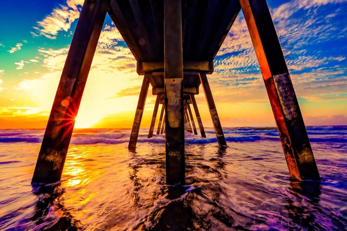 Sunset under the Jacksonville Beach Pier